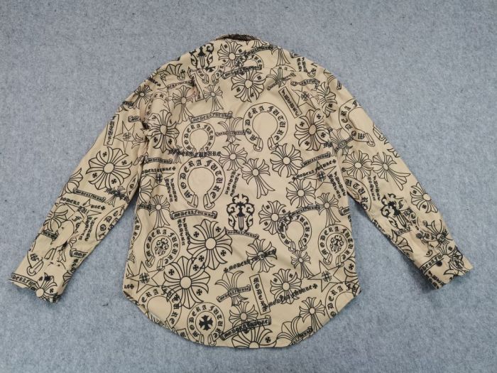 [Buy More Save More]Cross Horseshoe Print Brown Shirt