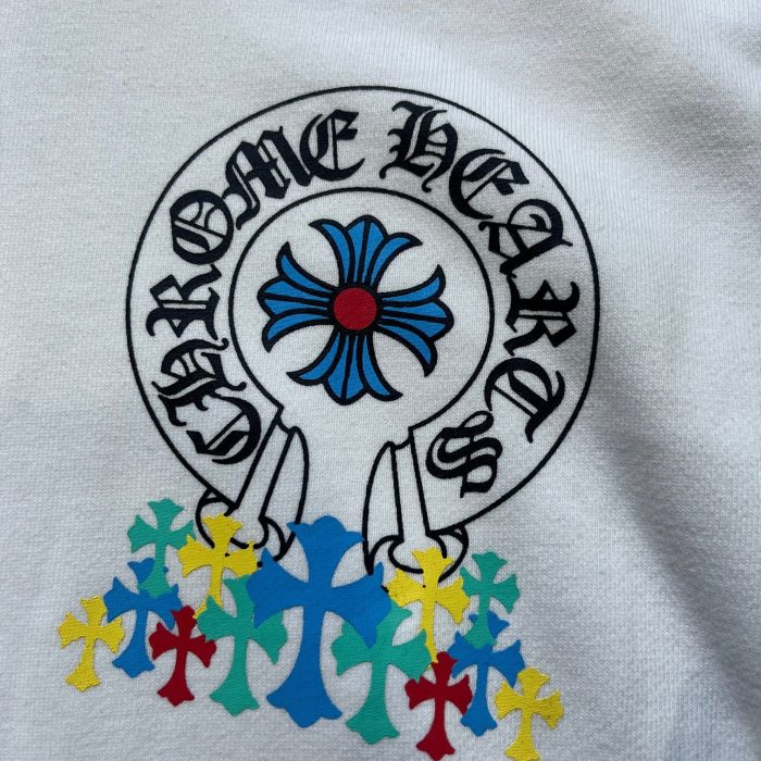 Colorful Multi Cross Print Hooded Sweatshirt 2 colors