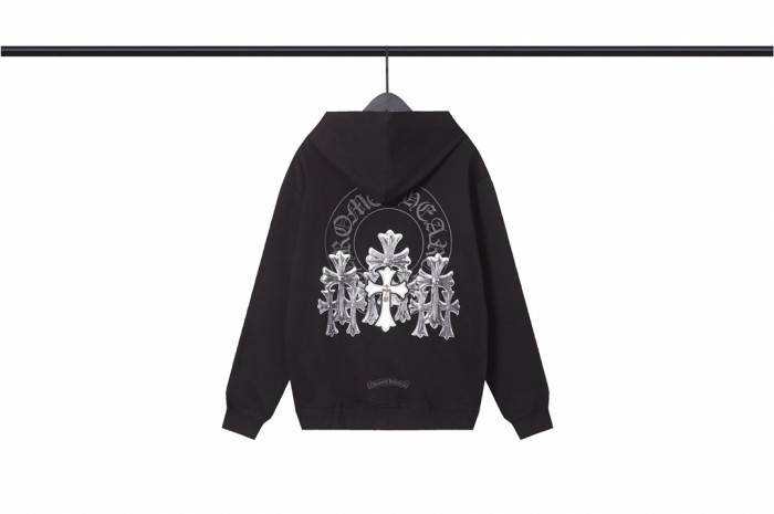 Hooded Sweatshirt with Multi Cross Print on the Back