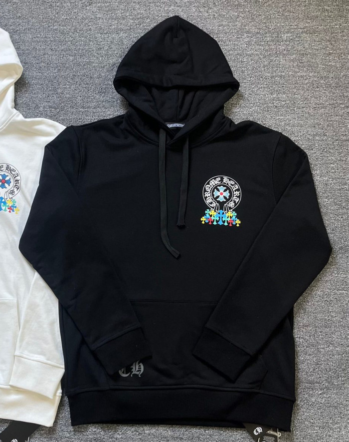 Colorful Multi Cross Print Hooded Sweatshirt 2 colors