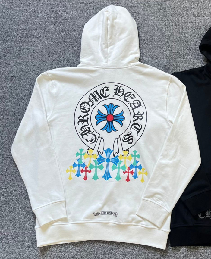 Colorful Multi Cross Print Hooded Sweatshirt 2 colors