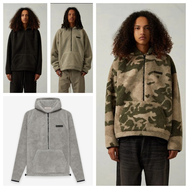 1:1 quality version Half-zip fleece hoodie 4 colors