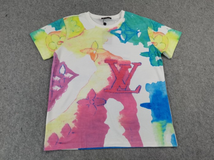 [Buy More Save More]Rainbow Letter Tie-Dye Print Short Sleeve Tee