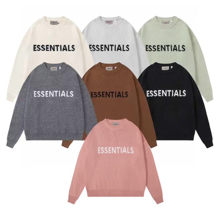 Simple knit sweater with monogram print on chest 7 colors