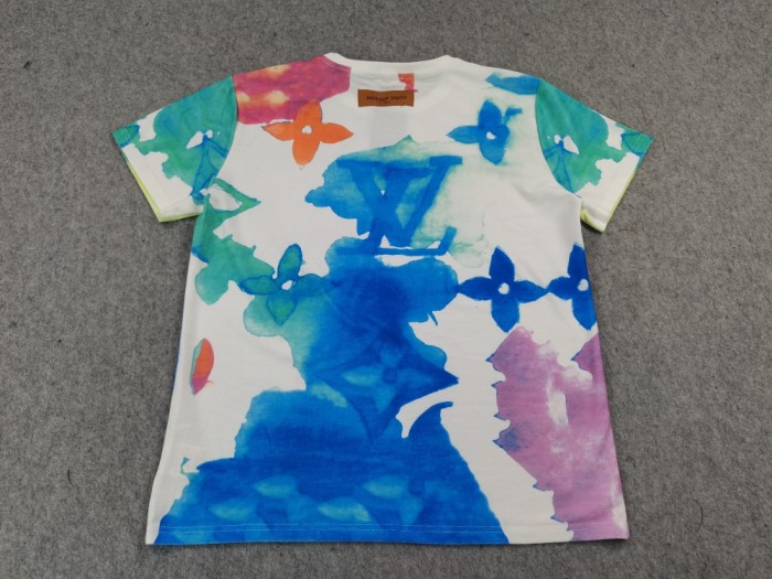 [Buy More Save More]Rainbow Letter Tie-Dye Print Short Sleeve Tee