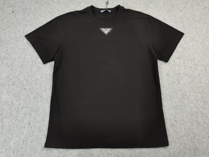[Buy More Save More]Inverted Triangle Label Simple Print Short Sleeve Tee