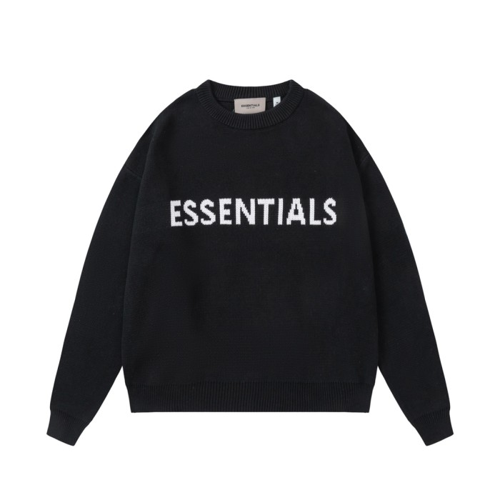 Simple knit sweater with monogram print on chest 7 colors