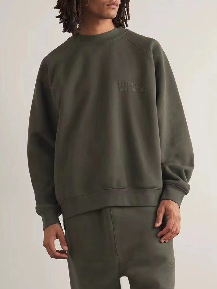 Simple Same Color Letter Printed Crew Neck Pullover Sweatshirt 4 colors