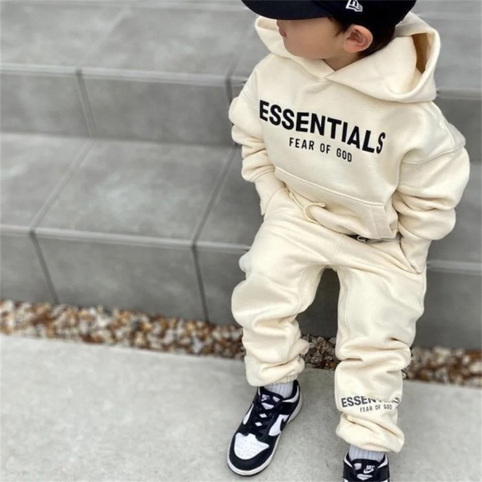 [buy more save more]1:1 quality version Two Row Alphabet Kids Sweatshirt Sweatpants Set for kid 4 colors