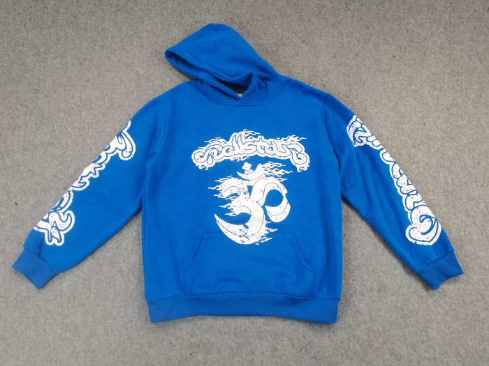 [Buy More Save More]Floral Sleeve Hooded Sweatshirt with Cupid Print on Chest