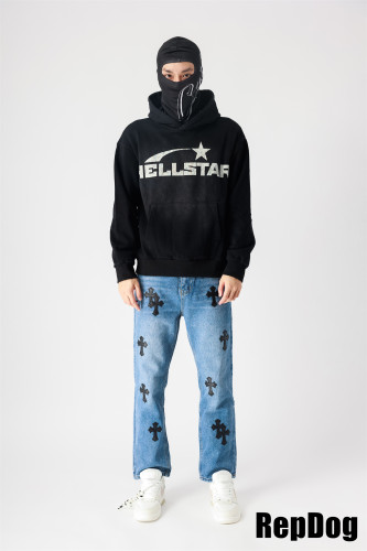[Including comparative images of RepDog and other seller] 1:1 quality version Meteor Half Face Washed Old Print Hoodie