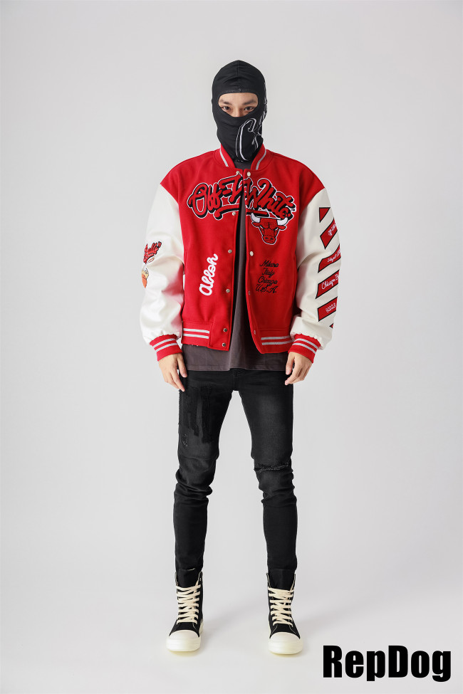 [Including comparative images of RepDog and other seller] 1:1 quality version Patchwork Leather Embroidered Baseball Jacket 2 colors
