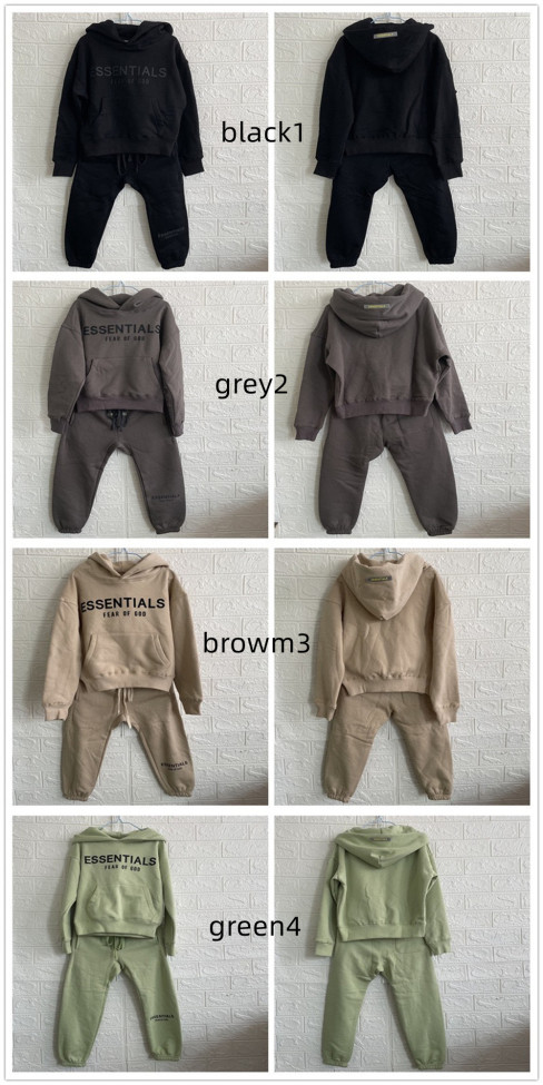[buy more save more]1:1 quality version Two Row Alphabet Kids Sweatshirt Sweatpants Set for kid 4 colors