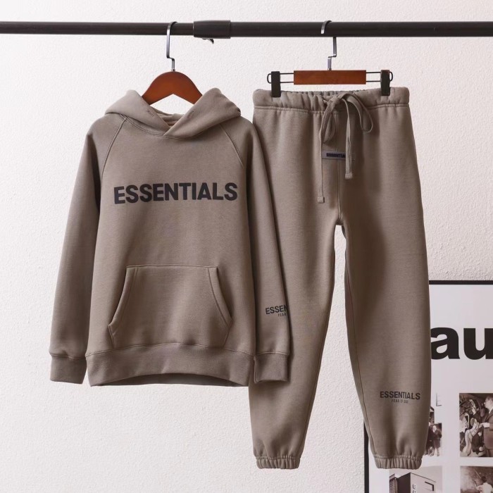 1:1 quality version One-Line Alphabet Kids Sweatshirt and Sweatpants Set for kid 3 colors