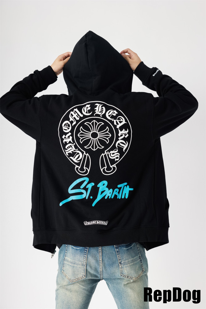 1:1 quality version horse's hoof logo blue graffiti letters hoodie