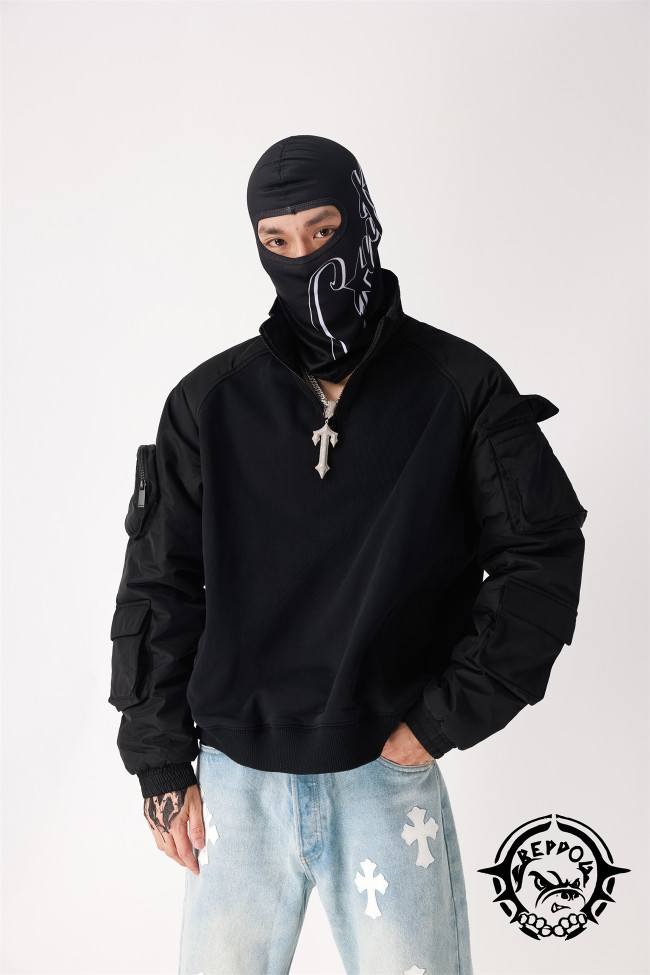 [buy more save more]1:1 quality version Functional zipper round neck cotton jacket 23949787