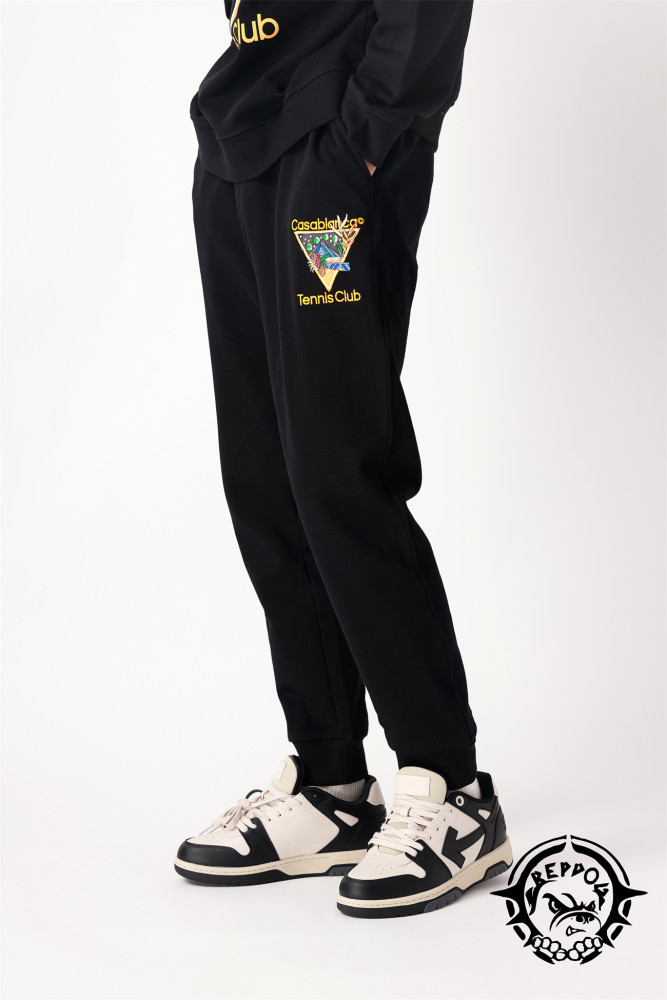 [50% Off]1:1 quality version Monogrammed wrap-around drawstring casual pants on the left 23980867