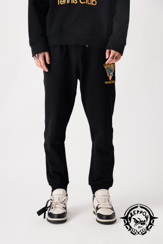 1:1 quality version Monogrammed wrap-around drawstring casual pants on the left
