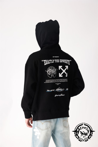 [Buy More Save More ]1:1 quality version Monogrammed Hooded Sweatshirt with Pattern on the Back 2 colors