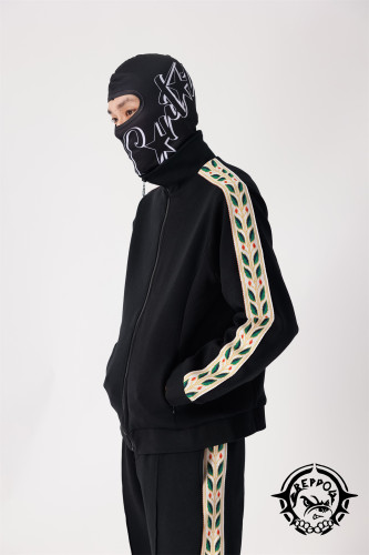 1:1 quality version Flower Arm Zipper Hoodless Jacket 2 colors