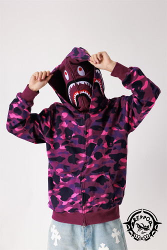 1:1 quality version Featured Double Head Camo Shark  Sweatshirt Hoodie 3 colors