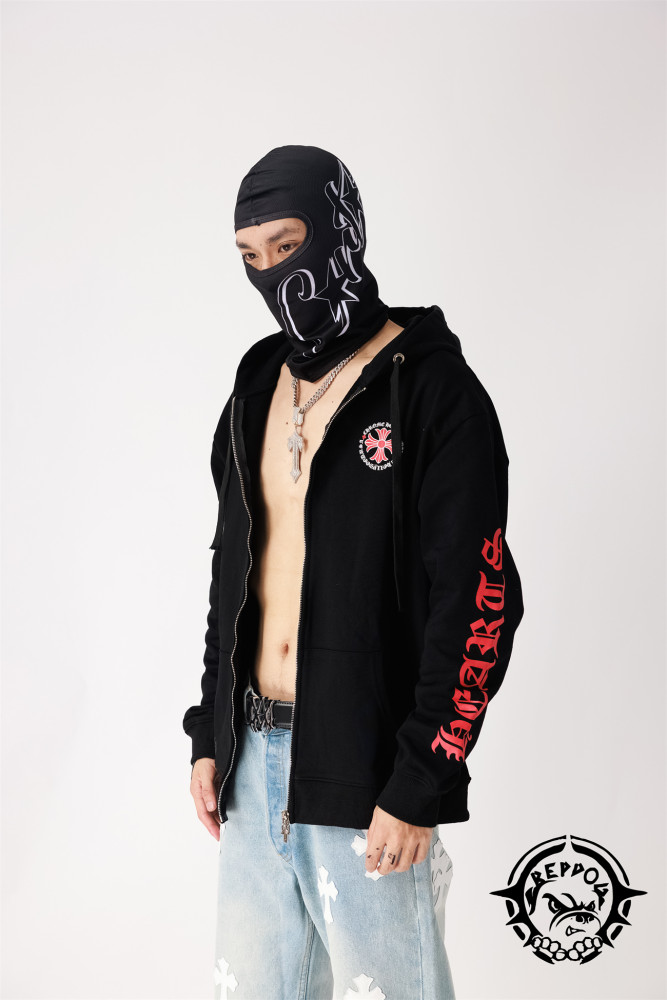 Red Cross zipper hoodie