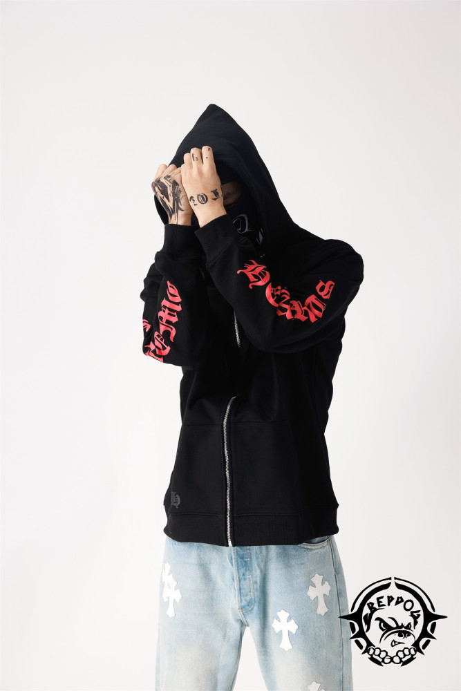 Red Cross zipper hoodie