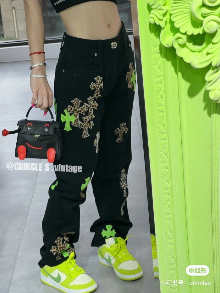 1:1 quality version Denim Green Cross Pants
