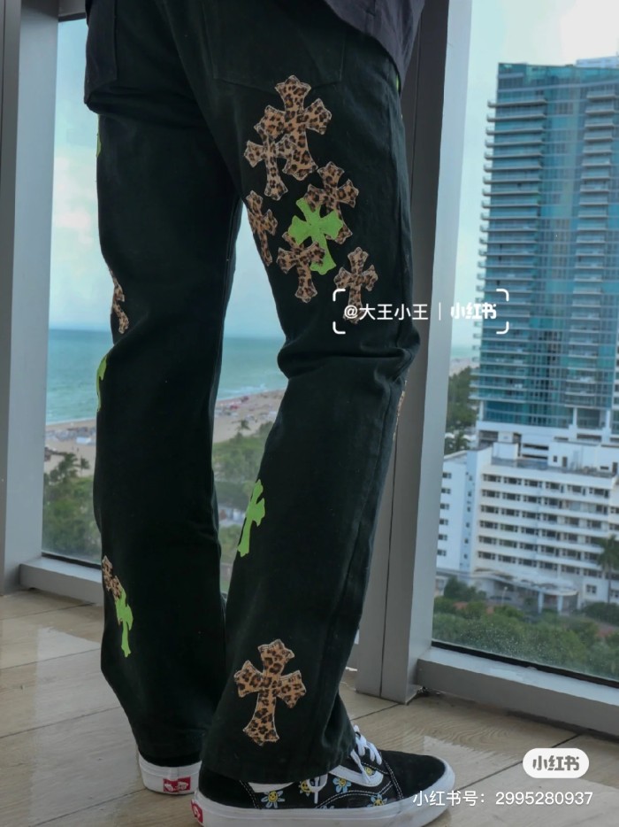 1:1 quality version Denim Green Cross Pants