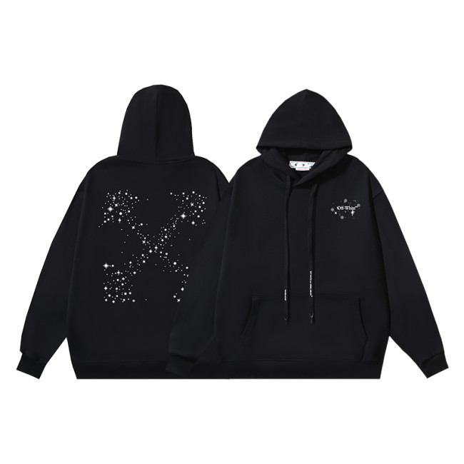Terry Stars Snowflake Hooded Sweatshirt