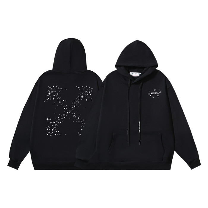 Terry Stars Snowflake Hooded Sweatshirt