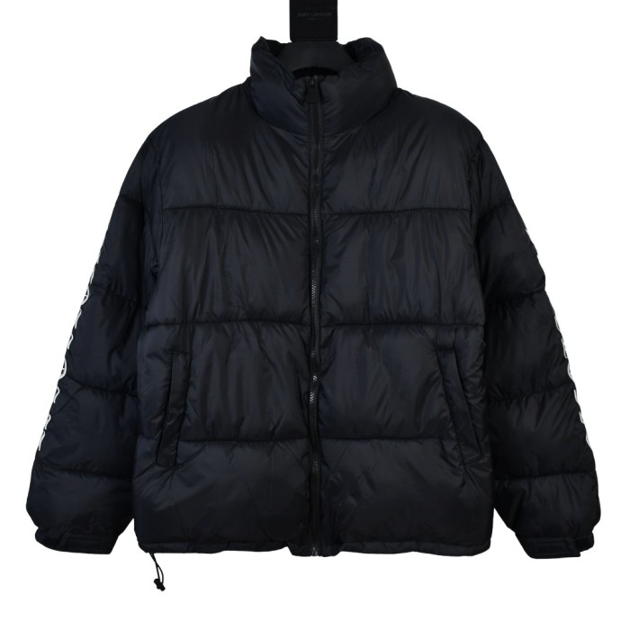 Vlone Matte Black and Silver Double Arm Cotton Jacket