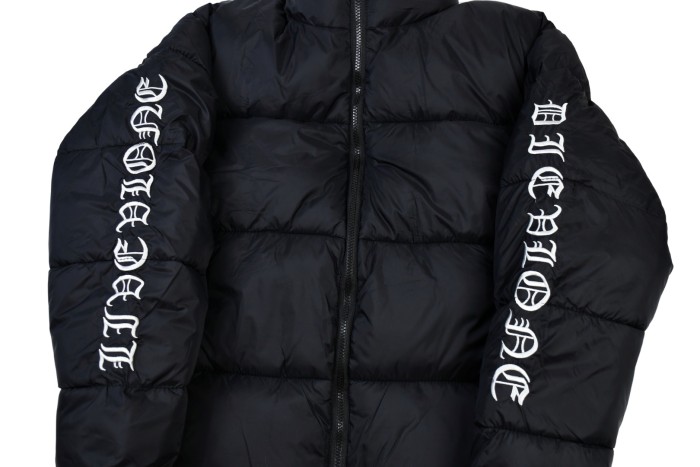 Vlone Matte Black and Silver Double Arm Cotton Jacket