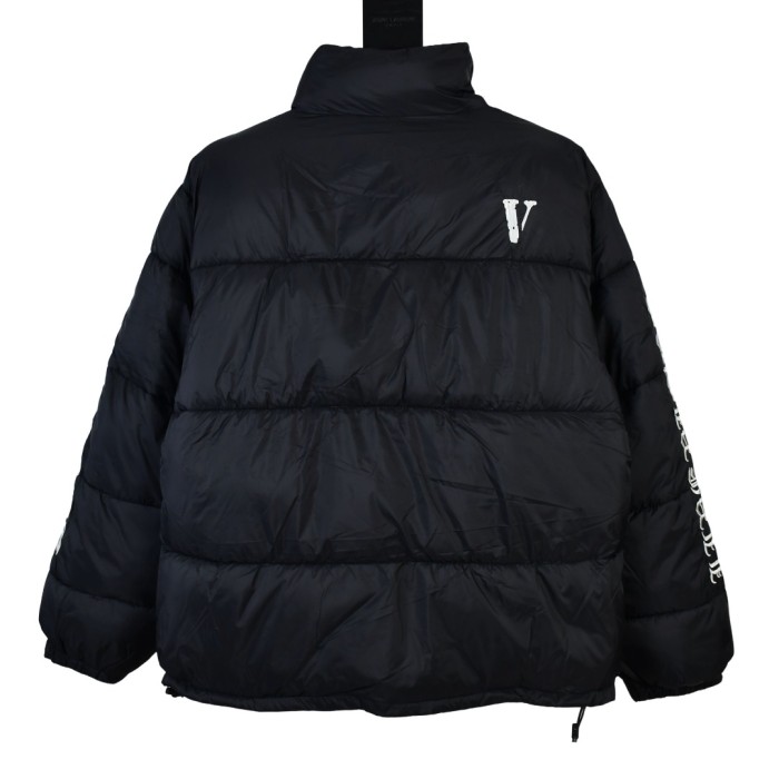 Vlone Matte Black and Silver Double Arm Cotton Jacket