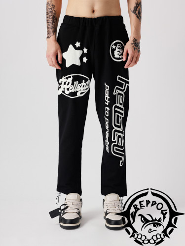 1:1 quality version Star half face printed loose sweatpants
