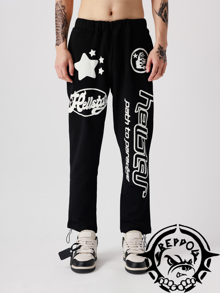 1:1 quality version Star half face printed loose sweatpants