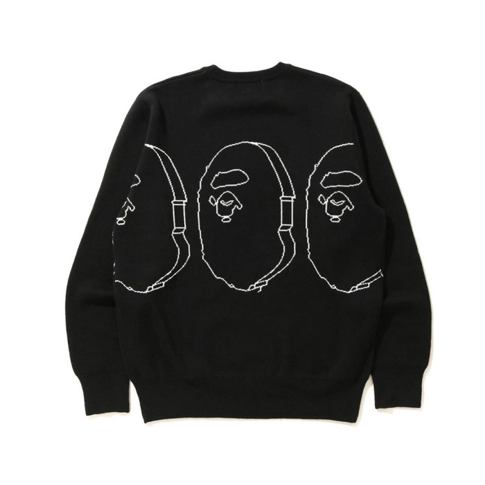 Ape 3 head sweater black color