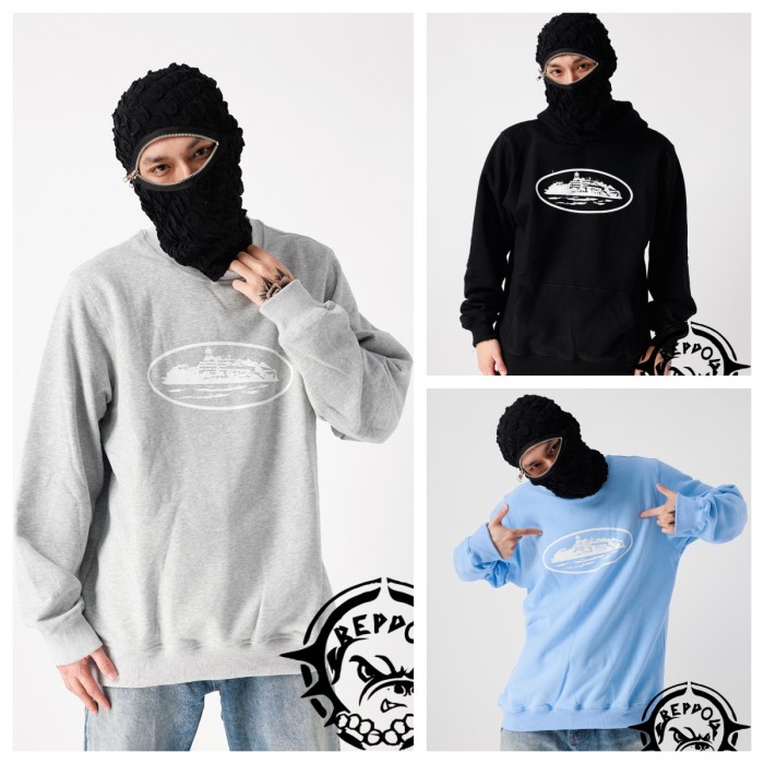 [50% Off]Chest printed logo padded crew neck sweatshirt 5 colors 23949766