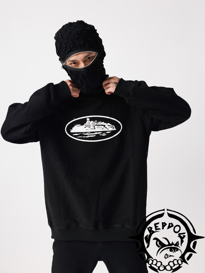 [50% Off]Chest printed logo padded crew neck sweatshirt 5 colors 23949766