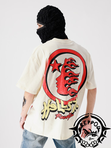 Sunglass Man Face Print Loose Tee
