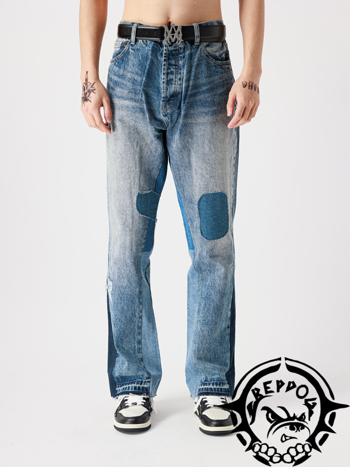 1:1 quality version Dark Vintage Aged Hand-Sewn Pants