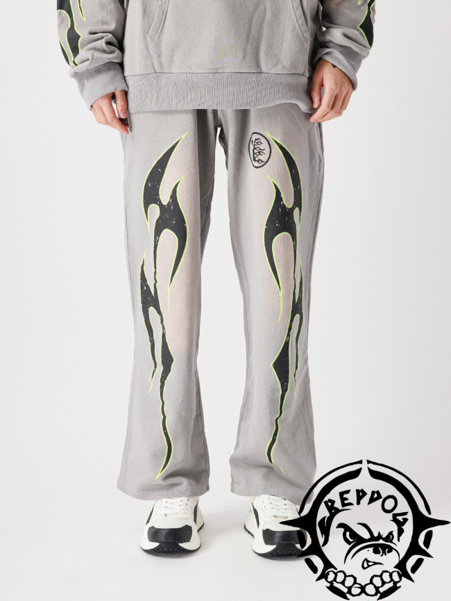 [buy more save more] 1:1 quality version Flame Mud Dye Vintage Casual Micro Pants