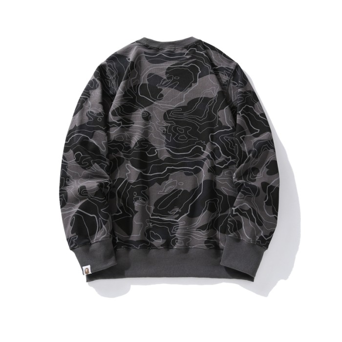 Layered Camouflage Pullover Crew Neck Sweatshirt 2 colors