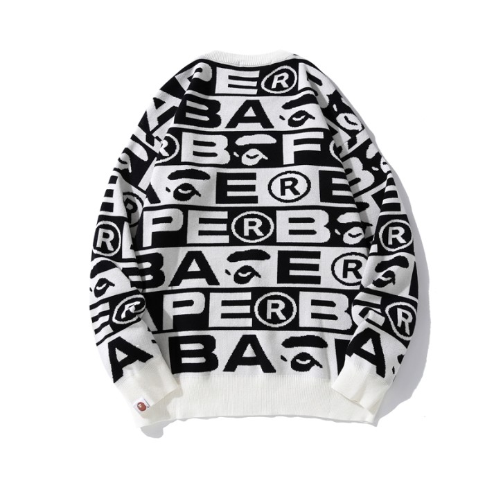 Large Letter Print Crew Neck Sweater 3 colors