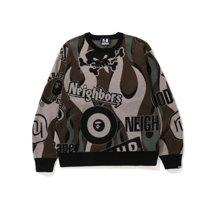 Knit Skull Crew Neck Sweater 2 colors