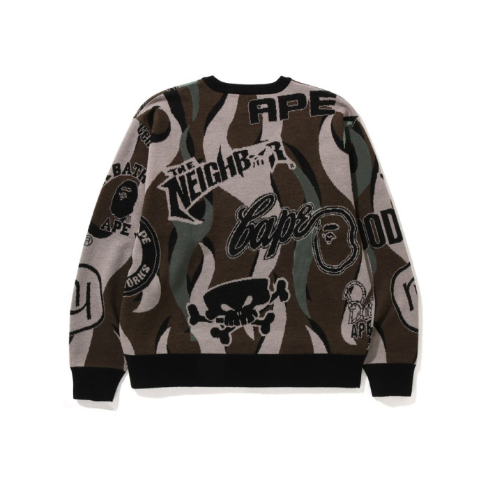 Knit Skull Crew Neck Sweater 2 colors
