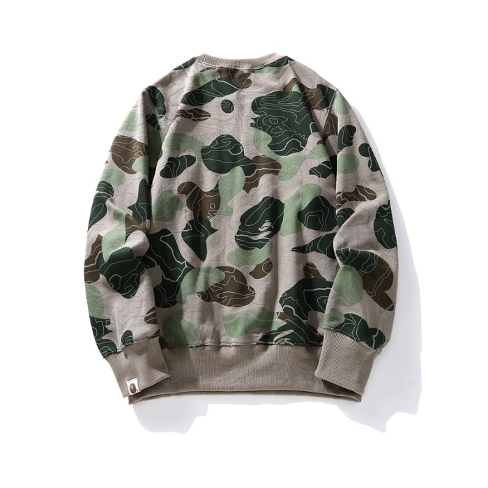 Layered Camouflage Pullover Crew Neck Sweatshirt 2 colors