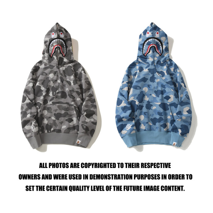 Camouflage Shark Print Hooded Sweatshirt 2 colors