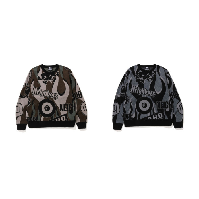 Knit Skull Crew Neck Sweater 2 colors