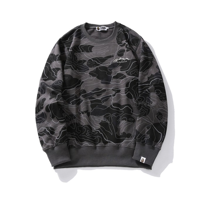 Layered Camouflage Pullover Crew Neck Sweatshirt 2 colors